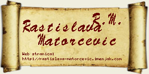 Rastislava Matorčević vizit kartica
